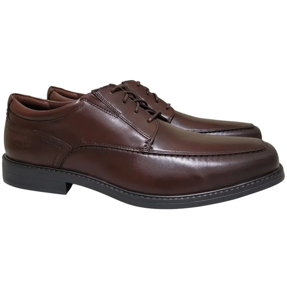 Clarks Men Dresslite Ace Derby Oxfords Size US 13W Mahogany Brown Leather